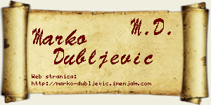 Marko Dubljević vizit kartica